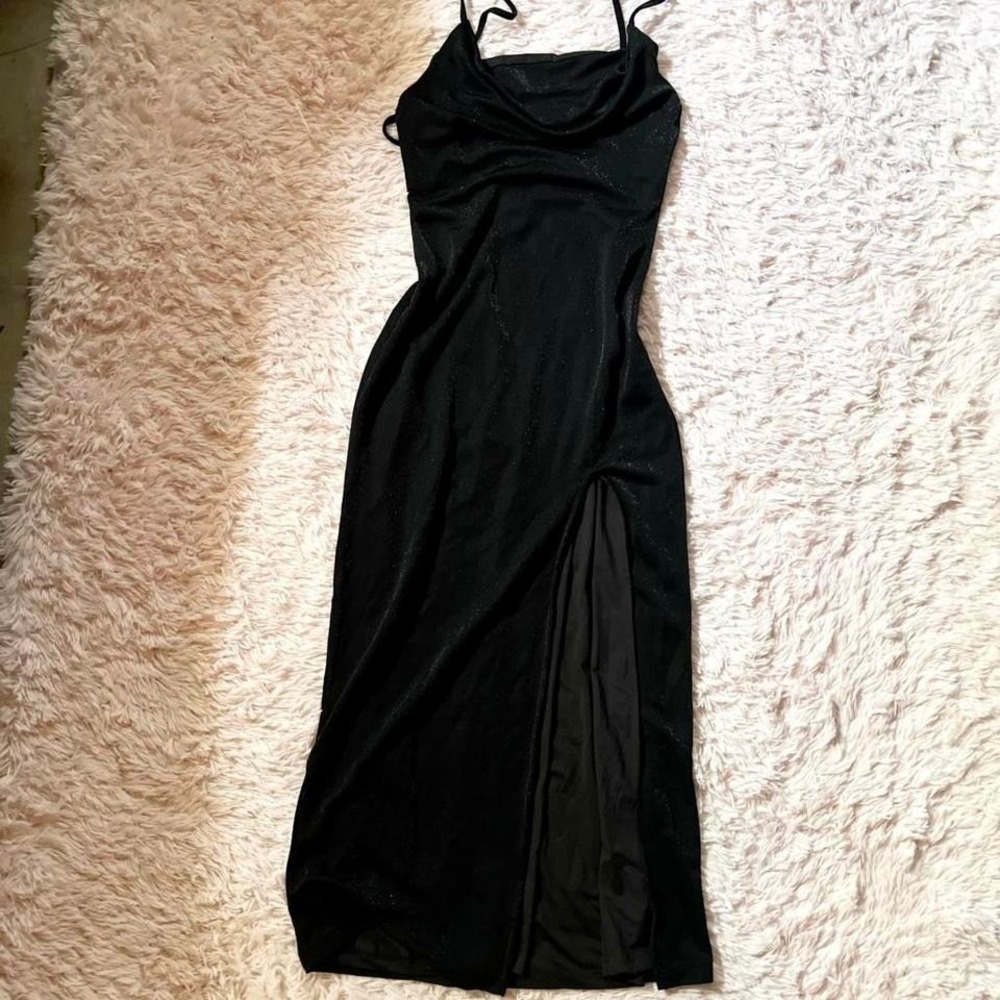 Vintage 90s Celestial Dark Fairy Grunge Whimsygoth Lace Backless Dress Womens 8